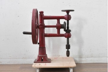 イギリスアンティーク　インダストリアル　ハンドクランク式の重厚なボール盤　※ディスプレイ用　(R-088243)