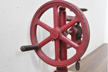 イギリスアンティーク　インダストリアル　ハンドクランク式の重厚なボール盤　※ディスプレイ用　(R-088243)