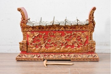【簡易リペア限定品】中古　バリ島　ガムラン楽器　ガンサ　彫刻装飾が見事な民族楽器　(R-088246)