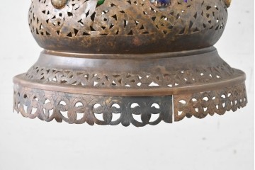 ヴィンテージ照明　モロッコ　希少デザイン　透かし細工とカボション装飾のウォールライト　(R-088259)