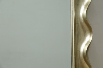 ヨーロッパヴィンテージ　ポストモダン　波打つフレームが印象的なウォールミラー　(R-088265)