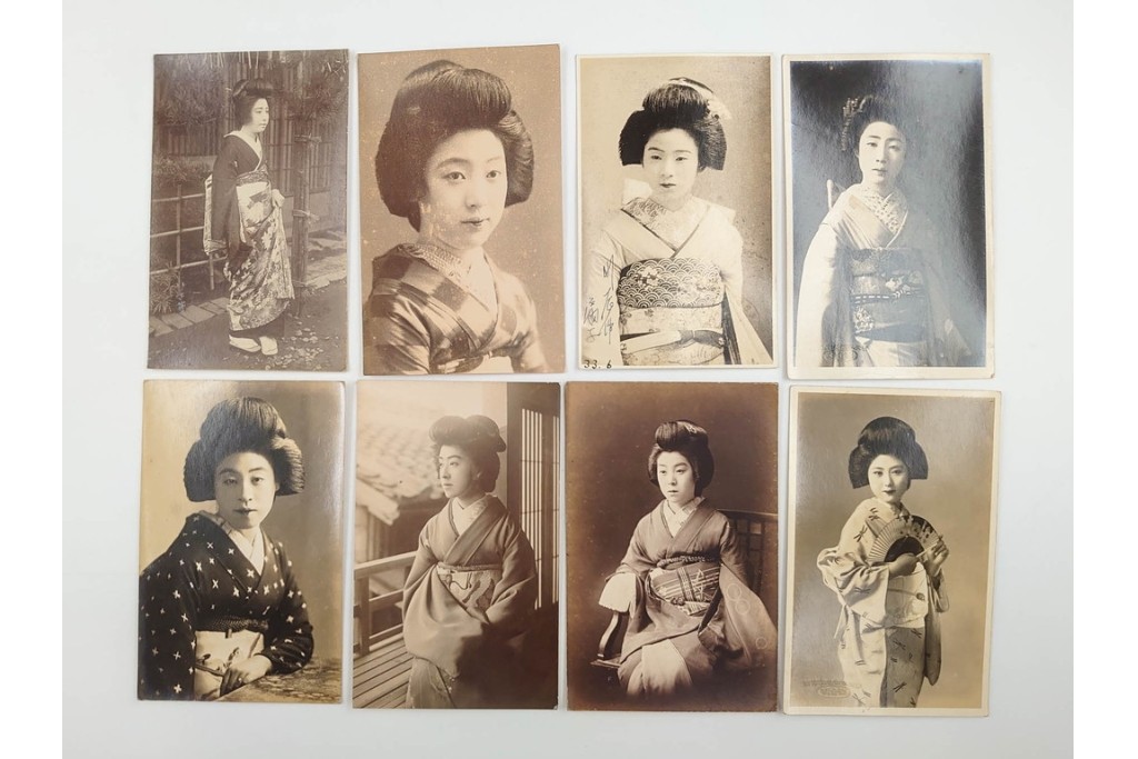 戦前　サイン入り　女優・俳優・舞妓　ブロマイド・絵葉書・ポストカードを含む136枚セット　(R-088274)