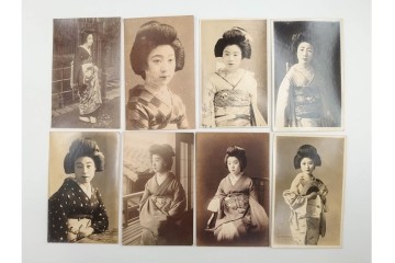 戦前　サイン入り　女優・俳優・舞妓　ブロマイド・絵葉書・ポストカードを含む136枚セット　(R-088274)