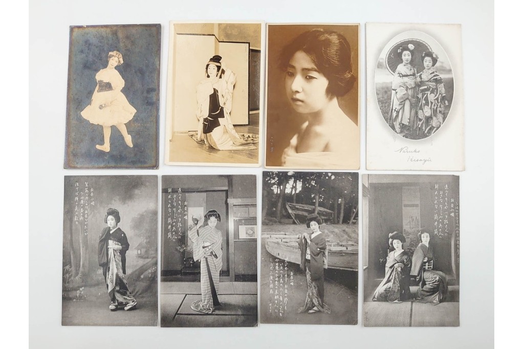 戦前　サイン入り　女優・俳優・舞妓　ブロマイド・絵葉書・ポストカードを含む136枚セット　(R-088274)