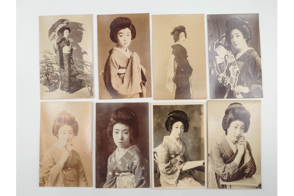 戦前　サイン入り　女優・俳優・舞妓　ブロマイド・絵葉書・ポストカードを含む136枚セット　(R-088274)