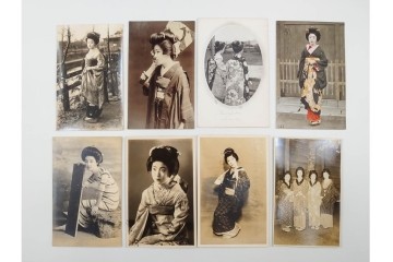 戦前　サイン入り　女優・俳優・舞妓　ブロマイド・絵葉書・ポストカードを含む136枚セット　(R-088274)