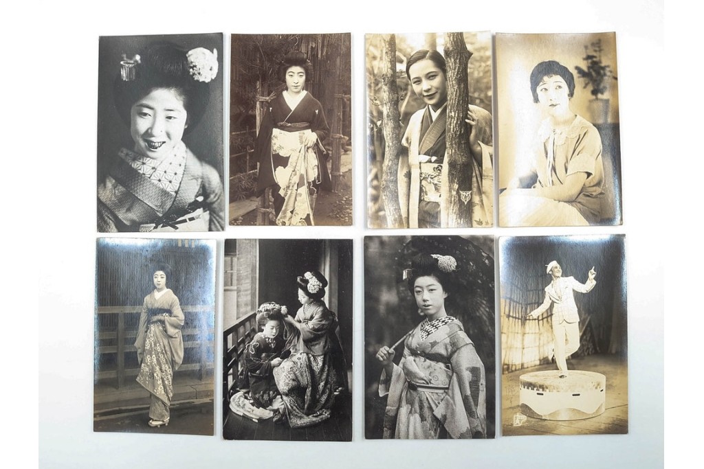 戦前　サイン入り　女優・俳優・舞妓　ブロマイド・絵葉書・ポストカードを含む136枚セット　(R-088274)