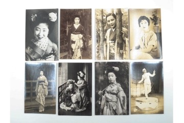 戦前　サイン入り　女優・俳優・舞妓　ブロマイド・絵葉書・ポストカードを含む136枚セット　(R-088274)