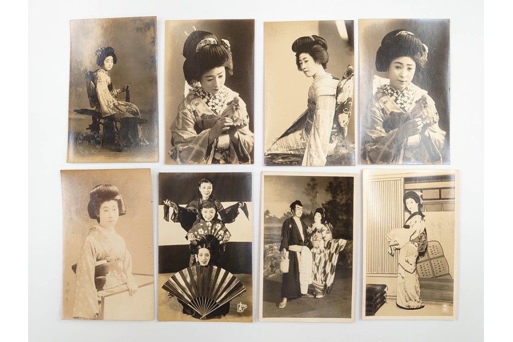 戦前　サイン入り　女優・俳優・舞妓　ブロマイド・絵葉書・ポストカードを含む136枚セット　(R-088274)