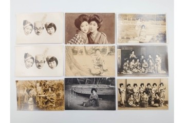 戦前　サイン入り　女優・俳優・舞妓　ブロマイド・絵葉書・ポストカードを含む136枚セット　(R-088274)