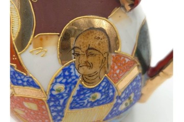 明治から大正期　薩摩焼　輸出用　金彩と人物図が華やかなティーセット　(R-088282)