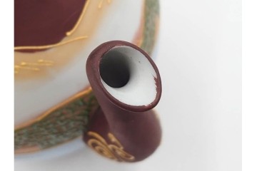 明治から大正期　薩摩焼　輸出用　金彩と人物図が華やかなティーセット　(R-088282)