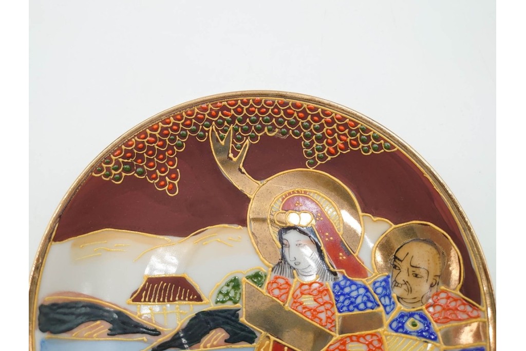 明治から大正期　薩摩焼　輸出用　金彩と人物図が華やかなティーセット　(R-088282)