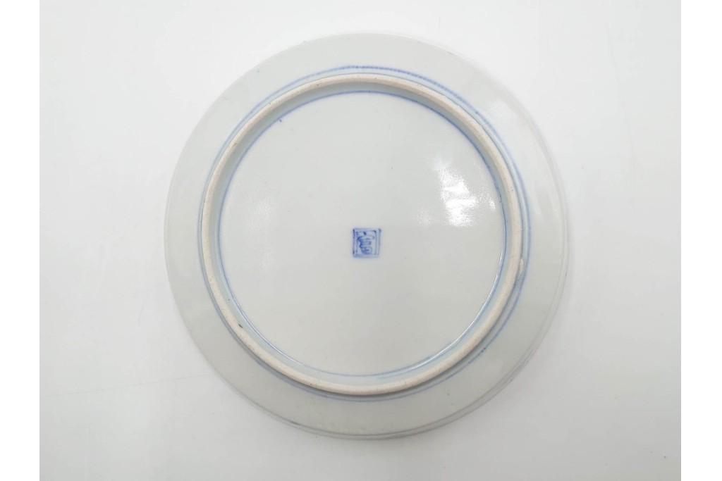 幕末から明治期　伊万里　在銘(角富)　錦手・金襴手　直径約16cm(5.1寸)　煌びやかな絵付けが魅力の中皿5枚セット　(R-088285)
