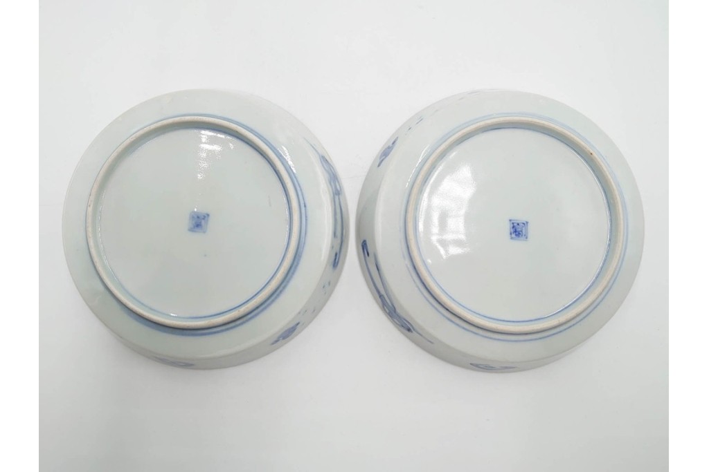 幕末から明治期　伊万里　在銘(角富)　錦手・金襴手　直径約16cm(5.1寸)　煌びやかな絵付けが魅力の中皿5枚セット　(R-088286)