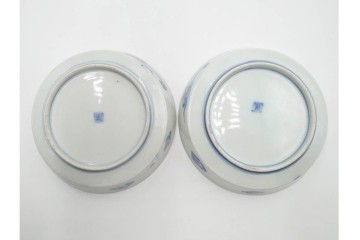 幕末から明治期　伊万里　在銘(角富)　錦手・金襴手　直径約16cm(5.1寸)　煌びやかな絵付けが魅力の中皿5枚セット　(R-088287)