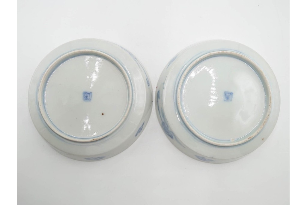 幕末から明治期　伊万里　在銘(角富)　錦手・金襴手　直径約16cm(5.1寸)　煌びやかな絵付けが魅力の中皿5枚セット　(R-088287)