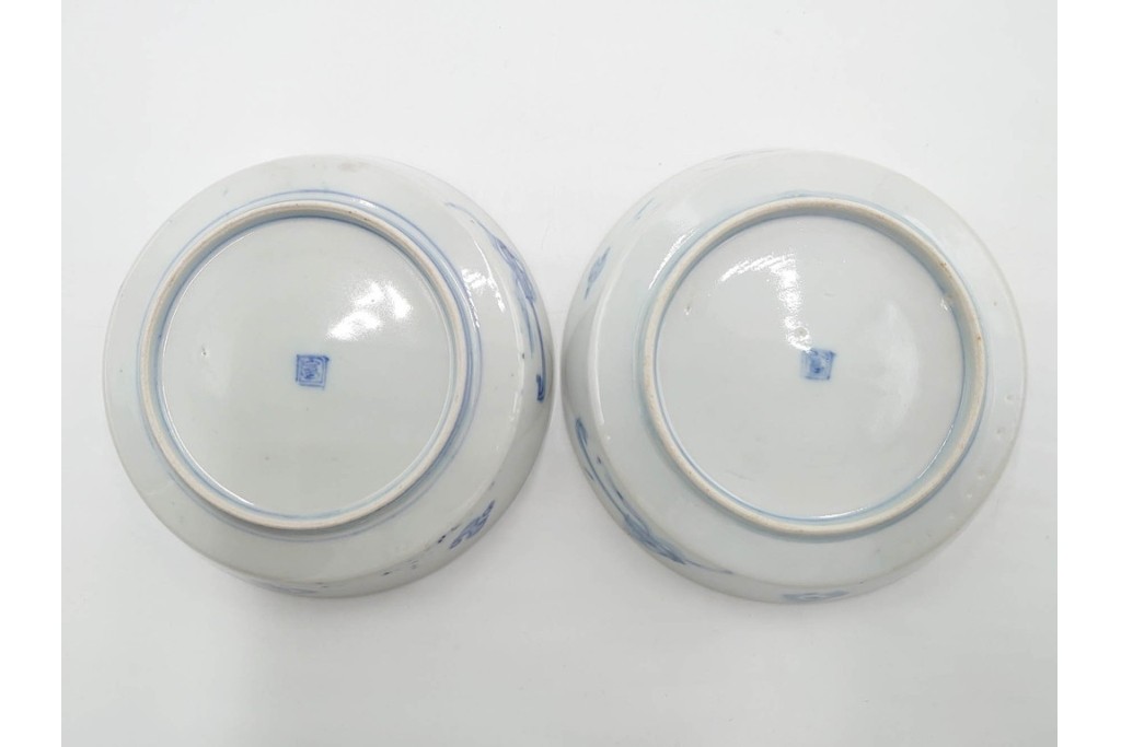 幕末から明治期　伊万里　在銘(角富)　錦手・金襴手　直径約16cm(5.1寸)　煌びやかな絵付けが魅力の中皿6枚セット　(R-088288)