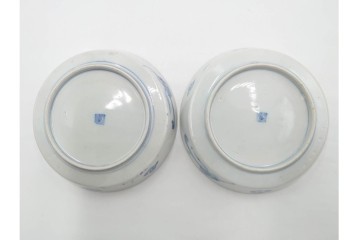 幕末から明治期　伊万里　在銘(角富)　錦手・金襴手　直径約16cm(5.1寸)　煌びやかな絵付けが魅力の中皿6枚セット　(R-088288)