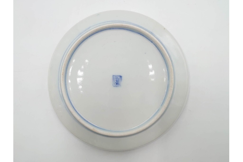 幕末から明治期　伊万里　在銘(角富)　錦手・金襴手　直径約16cm(5.1寸)　煌びやかな絵付けが魅力の中皿6枚セット　(R-088288)