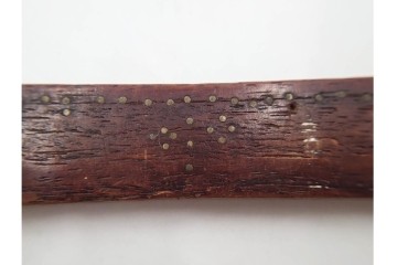 李朝　時代物　長さも意匠も異なる木製物差し6本セット　(R-088289)