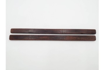 李朝　時代物　長さも意匠も異なる木製物差し6本セット　(R-088289)