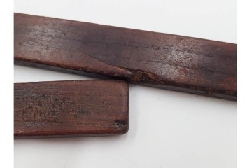 李朝　時代物　長さも意匠も異なる木製物差し6本セット　(R-088289)