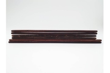 李朝　時代物　長さも意匠も異なる木製物差し6本セット　(R-088289)