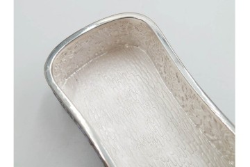 SILVER99%(銀製)　七宝焼(エナメル)　紫地に青い草花文様が映える小物入れ　(R-088298)
