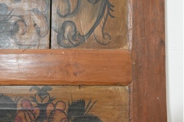 モロッコヴィンテージ　草花模様が手書きペイントされたインテリアパネル　(R-088313)