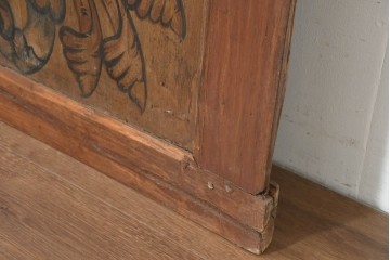 モロッコヴィンテージ　草花模様が手書きペイントされたインテリアパネル　(R-088313)