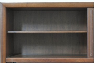 中古　美品　CONDE HOUSE(カンディハウス)　ウォールナット材　ミラーバックサイドボード　(R-088317)