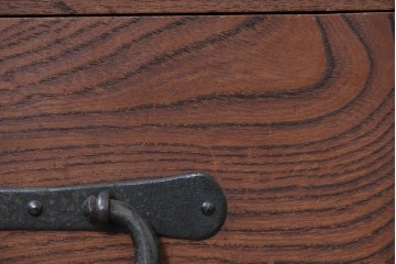 和製アンティーク　上手物　杢目の良い三方欅(ケヤキ)材の関東時代箪笥サイドボード　(R-088320)
