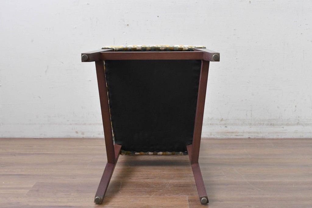 新古　展示品　超美品　特注品　チェック柄ファブリック座面のカウンターチェア　制作費約8万円　(R-088326)