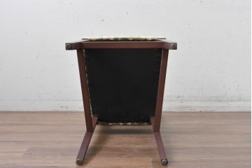 新古　展示品　超美品　特注品　チェック柄ファブリック座面のカウンターチェア　制作費約8万円　(R-088326)