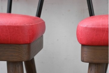 新古　展示品　超美品　特注品　棚付きダイニングチェア2脚セット　制作費2脚で約14万円　(R-088327)