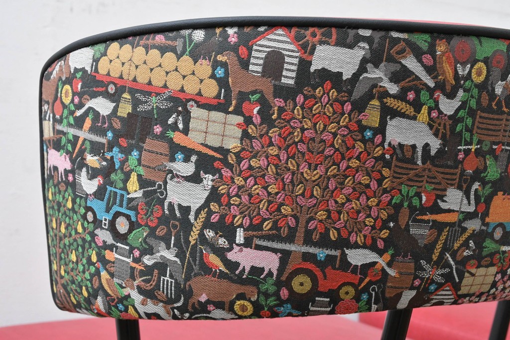 新古　展示品　超美品　特注品　棚付きダイニングチェア2脚セット　制作費2脚で約14万円　(R-088327)