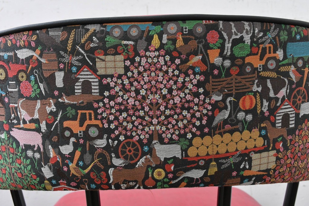 新古　展示品　超美品　特注品　棚付きダイニングチェア2脚セット　制作費2脚で約14万円　(R-088327)