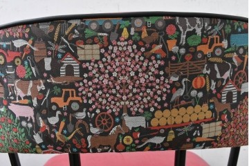 新古　展示品　超美品　特注品　棚付きダイニングチェア2脚セット　制作費2脚で約14万円　(R-088327)
