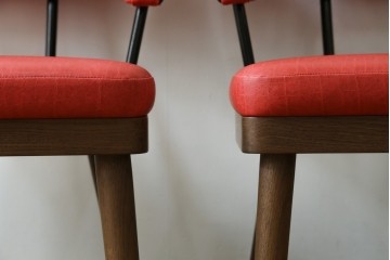 新古　展示品　超美品　特注品　棚付きダイニングチェア2脚セット　制作費2脚で約14万円　(R-088327)