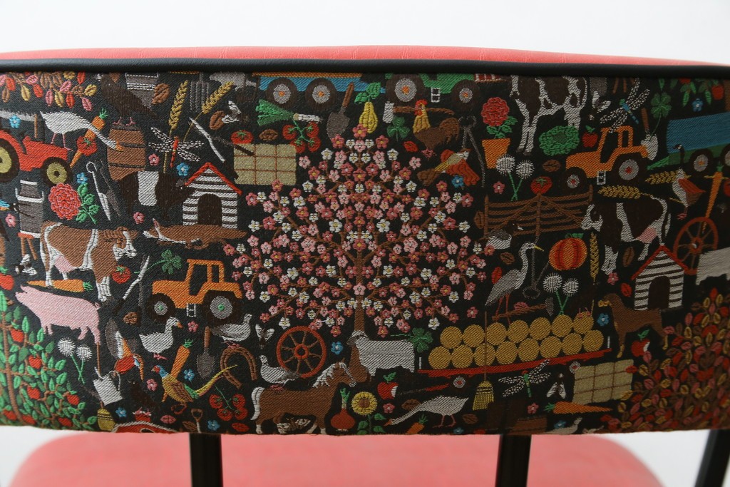 新古　展示品　超美品　特注品　棚付きダイニングチェア2脚セット　制作費2脚で約14万円　(R-088327)
