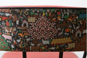 新古　展示品　超美品　特注品　棚付きダイニングチェア2脚セット　制作費2脚で約14万円　(R-088327)
