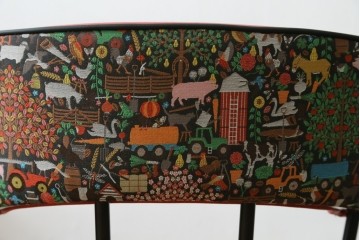 新古　展示品　超美品　特注品　棚付きダイニングチェア2脚セット　制作費2脚で約14万円　(R-088327)