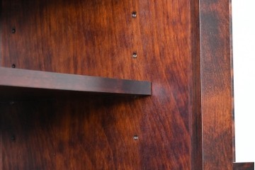 中古　和光　北斗民芸　深みのある木の色合いにガラス扉が美しく映えるブックケース　(R-088335)