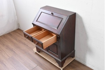 中古　松本民芸家具　#60型　落ち着いた木色と端正なデザインが魅力のライティングビューロー　定価約36万円　(R-088343)