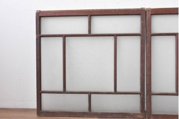 アンティーク建具　昭和初期から昭和中期　大正ロマンの雰囲気をまとった窓2枚セット　(R-088349)