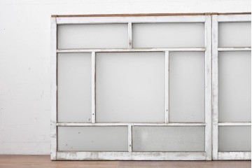 アンティーク建具　昭和初期　大正ロマンの雰囲気漂う窓2枚セット　(R-088350)