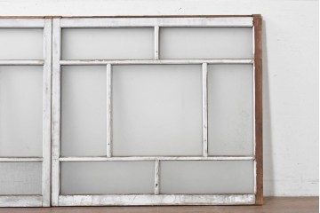 アンティーク建具　昭和初期　大正ロマンの雰囲気漂う窓2枚セット　(R-088350)