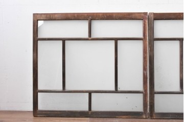 アンティーク建具　昭和初期　大正ロマンの雰囲気漂う窓2枚セット　(R-088350)