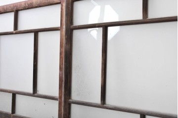 アンティーク建具　昭和初期　大正ロマンの雰囲気漂う窓2枚セット　(R-088350)